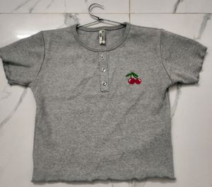 A Gray Crop Top
