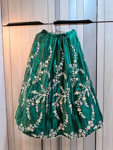 Elegant Heavy Teal Green Embroidered Lehenga Set