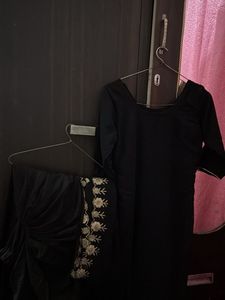 Embellished Black Kurta Set