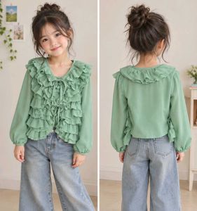 Cute Ruffled Green Blouse