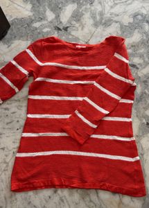 Red & White Striped Top