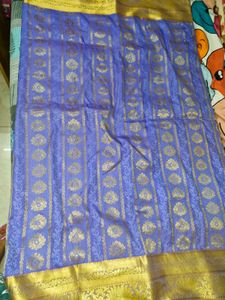 Elegant Lavender Banarasi Silk Saree-only saree
