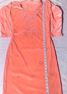 ✨ Women’s Peach Embroidered Salwar Suit Set | Eleg