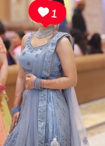 Elegant Blue Embroidered Lehenga Choli