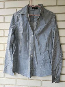 Blue Striped Button-Up Shirt