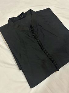 Elegant Black Mandarin Collar kurta