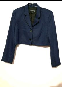 Chic Cropped Navy Blazer