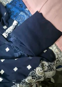 Elegant Navy Blue Embroidered Shaara kurta