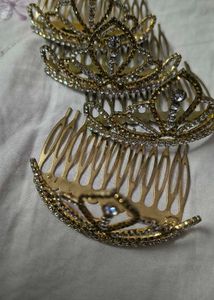 1 SPARKLING RHINESTONE HAIR COMB TIARA