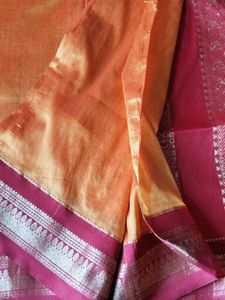 Elegant Red &amp; Gold Silk Saree with Blouse