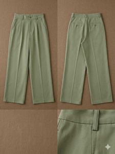 Pale Green Wide Leg Trousers