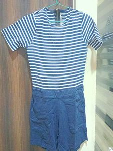 Miss chase Striped Blue Jumpsuit Shorts