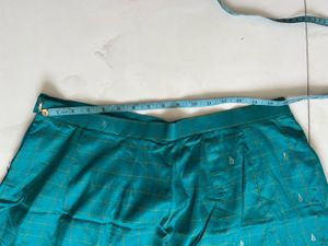 Beautiful Teal Silk Ethnic Skirt with Dupatta