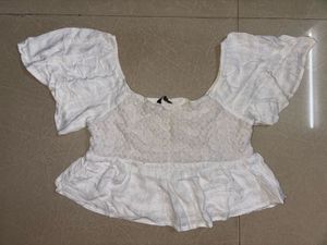 Chic White Peplum Top