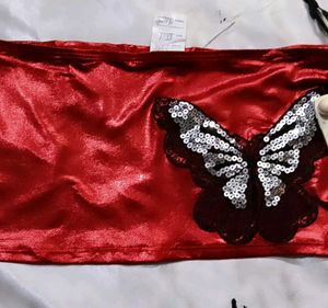 Red Butterfly Crop Top