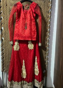 Stunning Red Embroidered Lehenga Choli With Duppta