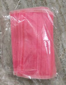Use And Throw Masks Orange And Pink Color