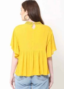 Boho Embroidered Yellow Top