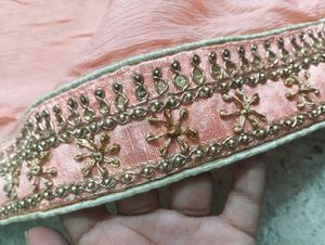 Beautiful Peach Dupatta with Embellished Border
