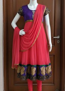 Pink & Purple Anarkali Suit