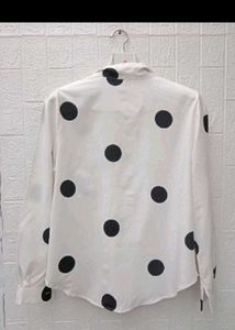 New with tag Korean Polka Dot Bow Blouse
