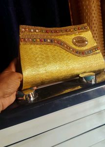 Elegant Gold Embellished Clutch