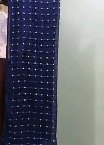 Embellished Navy Blue Dupatta