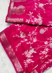 Beautiful Pink Floral Saree