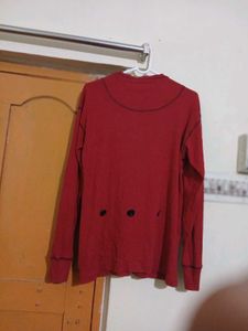 Red Bear Paw Button-Up Top