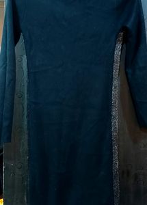 Black Woolen Bodycon Dress