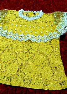 Elegant Yellow Lace Top💫