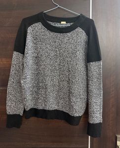 Two-Tone Knit Sweater