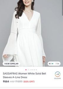 Elegant White Bell Sleeves A-Line Dress
