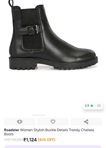 Roadster Black Buckle Chelsea Boots size 36