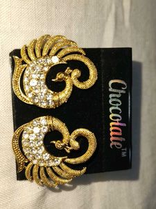 Elegant Gold Peacock Earrings