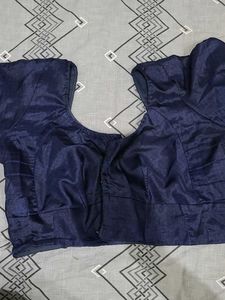 Elegant Blue Silk Blouse