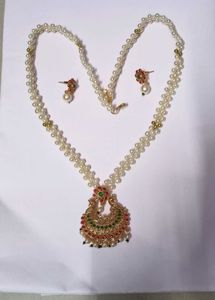 Pearl Necklace and Earring Set