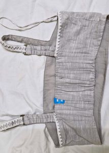 Gray Blouse with White Trim