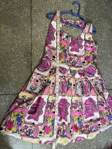 Vibrant Pink Ethnic Print Dress