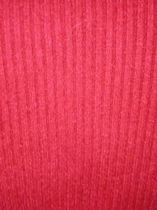 Red Ribbed Turtleneck Sweater