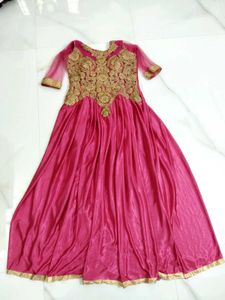 Stunning Pink Embroidered Ethnic Gown