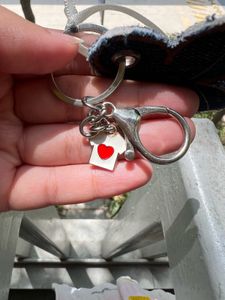 Cute Denim Flower Keychain