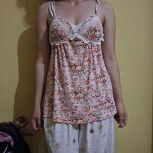 Pink Floral Nightgown