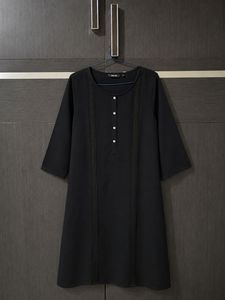 Black Straight Kurti with Front Detailing