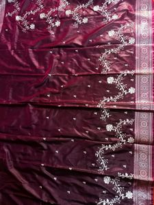 Banarsi Satin Silk With Embroidery Work Saree