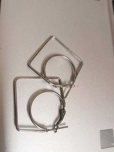 Geometric Silver Earrings