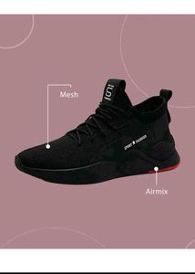 Stylish Black Mesh Sneakers