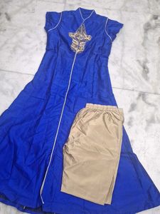 Royal Blue Embroidered Anarkali Gown