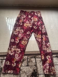 Maroon Floral Print co-ord kurta Set