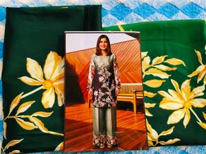 Elegant Floral Print farsi salwar suit nd cord set